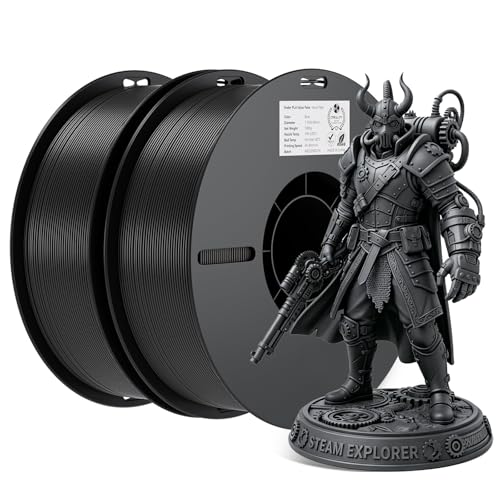 Creality 3D Printer Filament, PLA Filament 1.75mm Bundle, Ender PLA Filament No-Tangling Storage Box for 1.75/2.85mm PLA PETG ABS (Black & Black) - color: Black & Black