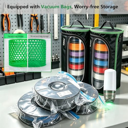 SKOUPHY 3D Printer Filament Storage Handbag-3PCS, Comes with Vacuum Bag Set, 18 roll Capacity - size: Handbag-3P