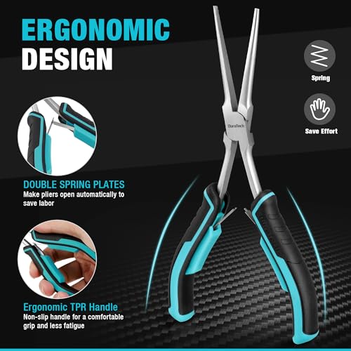 DURATECH 2PCS 7" Long Reach Needle Nose Pliers Set - style: 2PCS