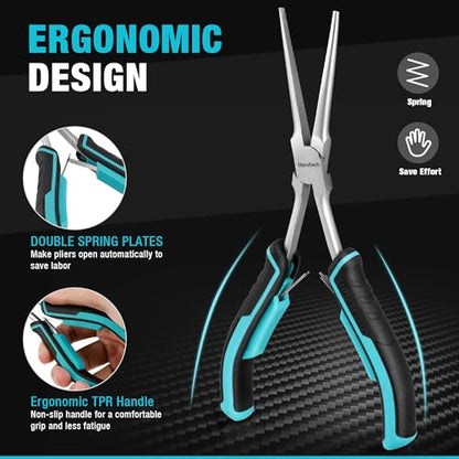 DURATECH 2PCS 7" Long Reach Needle Nose Pliers Set - style: 2PCS
