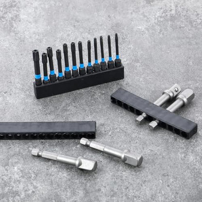 10PCS 12 Holes Hex Shank Bit Holder, Plastic Hex Shank Screwdriver Bit Holder, Screwdriver Bit Holder Storage Organizer, Screw Driver Holders Organizers Case for 1/4 Inch Hex Shank