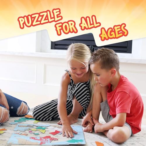 GeoPuzzle 6 Sets Individual Jigsaw Puzzles, Map Puzzle for Kids Ages 6 &Up - color: 6 Sets-individual