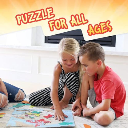 GeoPuzzle 6 Sets Individual Jigsaw Puzzles, Map Puzzle for Kids Ages 6 &Up - color: 6 Sets-individual