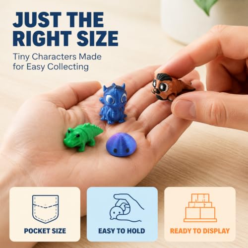 200 Pcs 3D Printed Animals Bulk,Articulated Animal Figurines Set - color: Orange