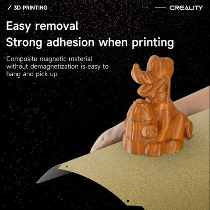 Creality Ender 3 Max Neo Bed Upgrade, PEI Sheet 310 x 320mm Removable Magnetic Flexible Texture Surface Heated Bed Plate Build Surface for CR-10S PRO/CR-10 V2/ CR-10 V3/ CR-X/CR-X Pro/Ender-3 Max - color: PEI Frosted Gold, size: Ender 3 Max Neo