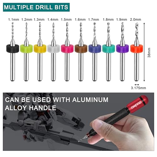 Micro Drill Bit Set, 10PCS Tungsten Steel Drill Bits 1.1-2.0mm - color: (1.1-2.0) mm drill bit
