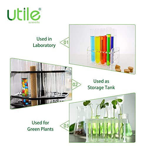 Utile 50pcs of Plain Cylindrical Glass Test Tubes, Vol.20ml, 20x150mm, Medium Borosilicate Glass Material, 4004.0135.50 - style: 50pcs of 20x150mm
