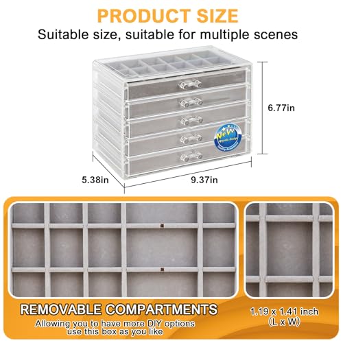 Rock Collection Display Case - Display Shelf for Collectibles - Rock Collections Box for Kids - Rock Collection Storage - Rock Collections Box for Kids 90 Grids - size: 5 layers