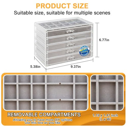 Rock Collection Display Case - Display Shelf for Collectibles - Rock Collections Box for Kids - Rock Collection Storage - Rock Collections Box for Kids 90 Grids - size: 5 layers