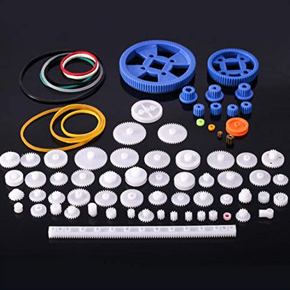 80Pcs Plastic DIY Robot Gear Kit Gearbox Motor Gear Set for DIY Car Robot