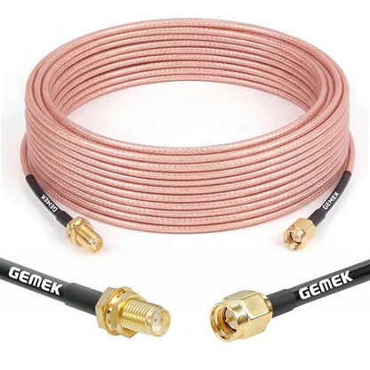 36ft SMA Cable, SMA Male to SMA Female Bulkhead RG316 SMA Extension Coaxial for 4G LTE Router Cellular SDR USB Dongle Receiver - size: 36 ft