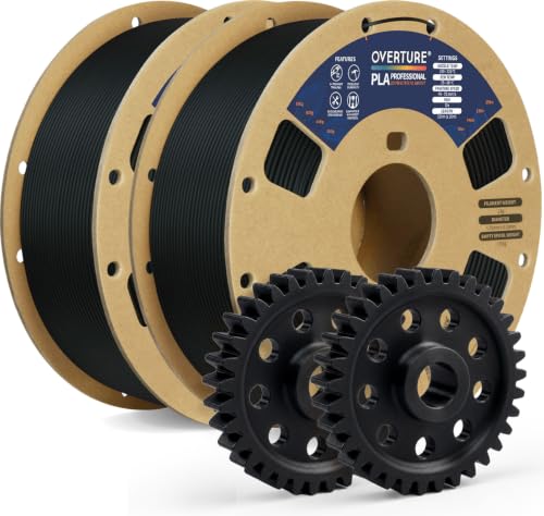 OVERTURE 2KG Bundle PLA Plus (PLA+) 3D Printer Filament 1.75mm - color: 00-black, size: 2KG