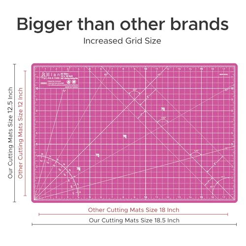 Elan Cutting Mat A3 Pink & Purple, Self Healing Cutting Mat 12x18 Inch, 5-Ply Craft Board Pink, Hobby Board for Crafts 12x18 Inch