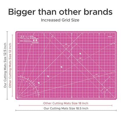 Elan Cutting Mat A3 Pink & Purple, Self Healing Cutting Mat 12x18 Inch, 5-Ply Craft Board Pink, Hobby Board for Crafts 12x18 Inch