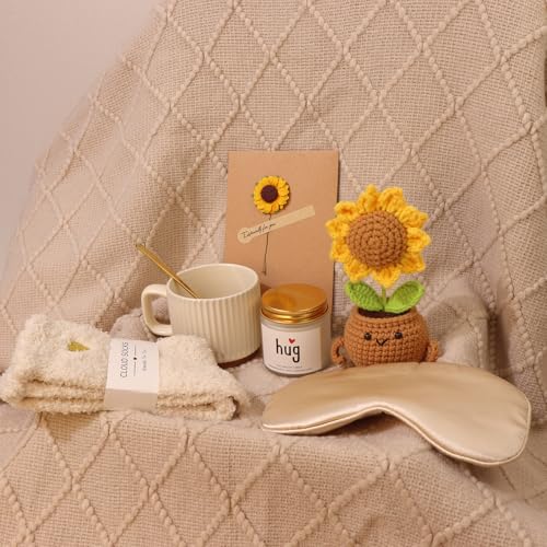 Women's Birthday Self-Care Gift Basket, Sunflower-Themed Sunshine Gift Sunshine Care Gift Set,Christmas Birthday Gift, Dedicated to Women, Mothers, Best Friends, Wives - color: Sunflower