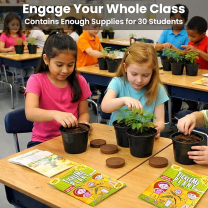 TickleMe Plant Classroom or Homeschool Science Fun Planting Party Kit – for 30 Students – Grow a Sensitive Plant that Reacts to Touch – Includes Activity Book and Seeds for Kids to Plant - style: Party kit - for 30 Students