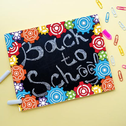 Outus 68 ft Gears Bulletin Board Borders, Engineering Science Trim - size: 2.99 Inches, style: Gear Shape