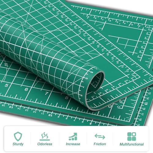 DIYSELF 12in×18in Cutting Mat for Sewing, A3 Self Healing Cutting Craft Mat - color: Green, size: 18"L x 12"W