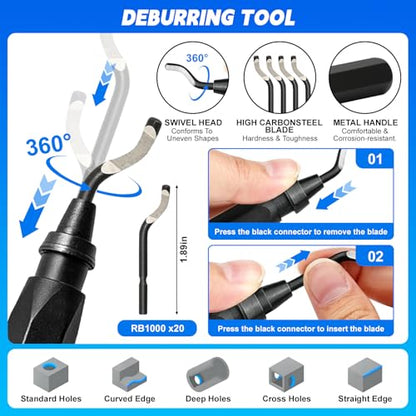 AOBOPLE 82 Pcs 3D Printer Tool Kit with Deburring Tool for FDM/SLA Printers - color: 82 Pcs