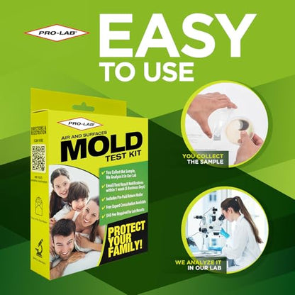 Mold Test Kit for Home, DIY Air Surface and Bulk Testing with Lab Fee - size: 1 Sample w/ Lab