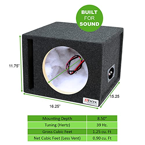 Atrend Bbox Car Pro Audio Speaker Enclosures 10” Single Vented Subwoofer/Speaker Enclosure High Grade MDF – Nickel Finish Speaker Terminals 18 Gauge Audio Cables - Improves Audio Quality, Sound & Bass - size: 10 inch, style: VENTED