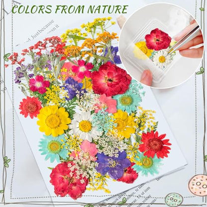 Kaluofan 103PCS Bookmark Making Kit, Transparent Flower Bookmarks, Handmade Dried Flower Bookmark Kit for School, DIY Bookmark Kit with Abundant Bottle Bookmarks Dried Flowers Tassels and Tweezer - color: L00, size: 100PCS