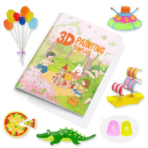 Dayker 3D Pen Printing Drawing Book, 40 Patterns Painting Graffiti Template - color: Pink