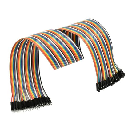 Fielect Male to Female Dupont Jumper Wires 40P Breadboard Jumper Wires Colorful Ribbon Cables 50cm Long 1Pcs - color: M/F, size: 50cm 1PCS