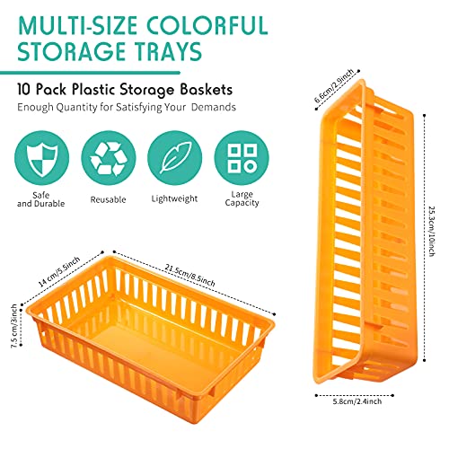 Patelai 10 Pcs Plastic Colorful Classroom Pencil Baskets