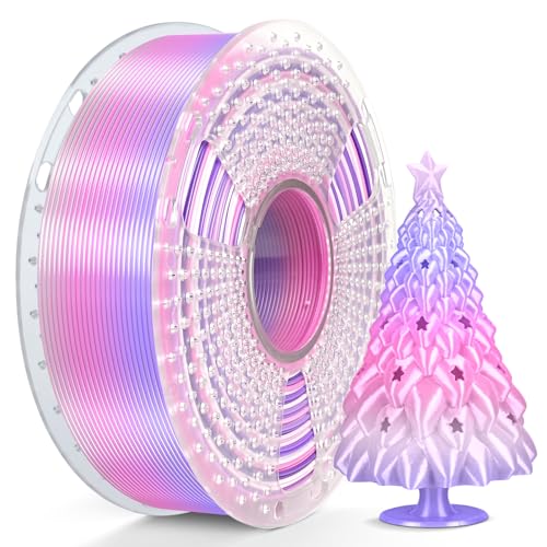 SUNLU Silk Rainbow PLA Filament, Multicolor Silk 3D Printer Filament 1.75mm +/- 0.02mm, Fast Color Change Each 8 Meters, 330 Meters, 1kg/2.2lbs, Silk Rainbow Filament(Lilac-Violet) - color: Silk Rainbow 03