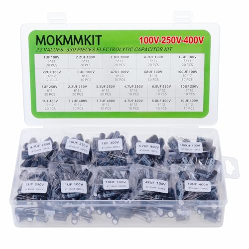 22 Values, 1uF-100uF, 100V 250V 400V, Aluminum Electrolytic Capacitor Kit - style: 100V-400V 330PCS
