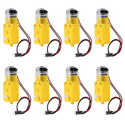 8PCS DC Electric Gear Motor TT DC 3V-6V Prewired Gear Motor Dual Shaft Intelligent Car Chassis with 2Pin Male Connector Wire 1:48 for Arduino Smart RC Car Robot Toys DIY Kit - size: 8pcs, style: TT Motor with Wire