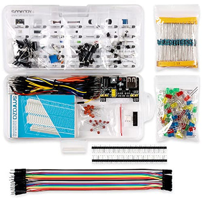 Smraza 298 Pieces Electronics Starter Kit with Breadboard for Arduino - color: Basic Starter Kit