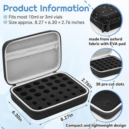Teenyyou 30 Slots Peptide Case for Fridge Fits Standard 10ml/3ml Vials - color: Black, size: 30 Slots Fit 10ml/3ml, style: Solid
