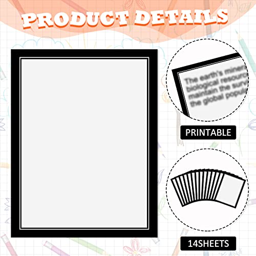 Lewtemi 14 Sheets Science Fair Board Supplies Self Adhesive Presentation Subtitles 2 Sheets Edge Self Adhesive Paper Poster Board Letters Presentation Paper for School Office Supplies(Black) - color: Black