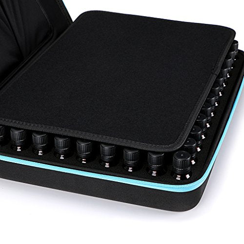 Hipiwe 108 EVA Essential Oils Carrying Case Holds 5ml, 10ml, 15ml Bottles - color: Blue
