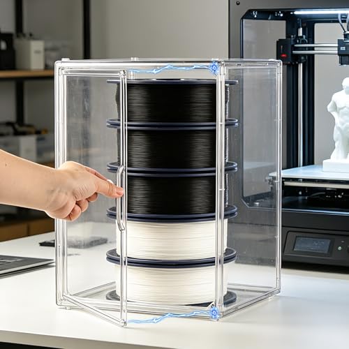 Acrylic Filament Storage Box Compatible with SUNLU PLA 3D Printer Filament, Filament Container Holder for Bambu Filament