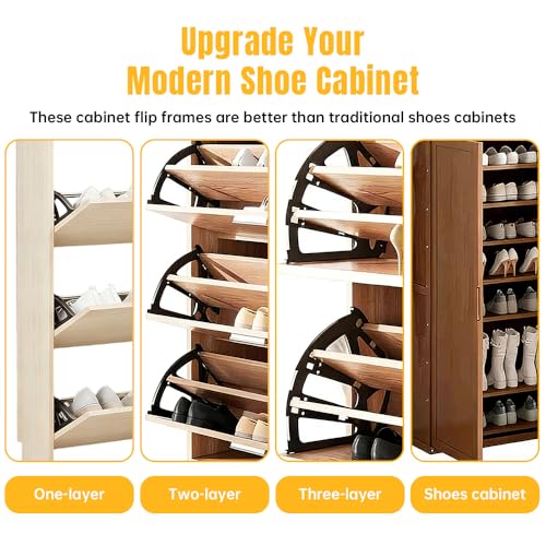 Shoe Cabinet Hinge, 1 Layers Shoe Cabinet Flip Frame Shoe Rack Hinges Flip Drawer Hinge Hardware Parts for Shoe Cabinet, Flip Drawer, Smooth Flipping - size: 1 Layer