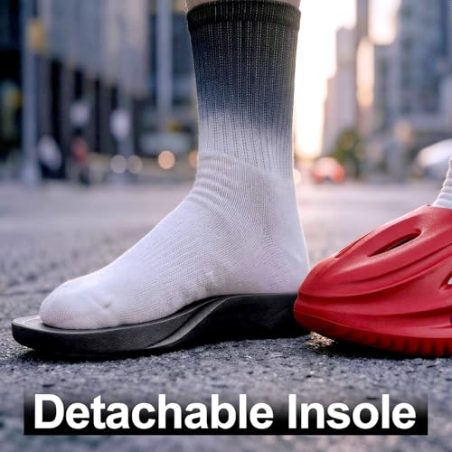 Arch Support Clogs for Men Women, Closed Toe EVA Foam Clogs Non-Slip - color: Crimson, size: 9 Women/7.5 Men