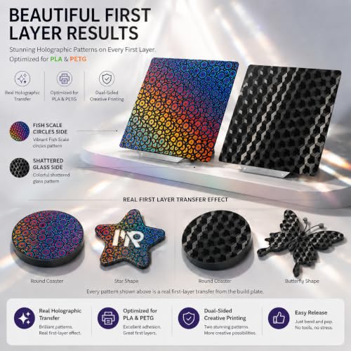 Double Sided 370x370mm K2 Plus Build Plate Flexible Platform - style: 370x370mm-A Colorful+Black