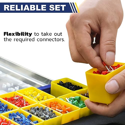 haisstronica 5000 PCS Wire Ferrules Kit, AWG 22-7, 12 Sizes