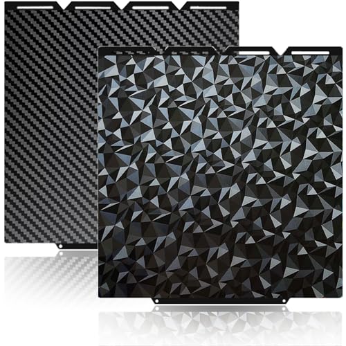 for Snapmaker U1 Build Plate PEO PET 270x270mm Double-Sided Texture PEI Heated Bed Platform, Flexible and Detachable Heatingbed Made of Spring Steel for Snapmaker U1 Parts（Carbon Fiber + Diamond） - color: PEO+PET