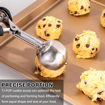 Cookie Scoop 2 Tbsp for Baking, Professional Stainless Steel Ice Cream Scoop 44mm, Melon Baller Muffin Scoop, Good Soft Grips, Quick Trigger Release, 30ml (2 Tablespoon) - size: 2 tbsp (44 mm)