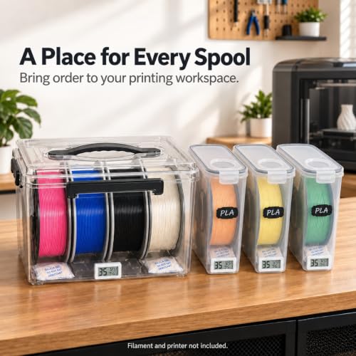 3D Printer Filament Storage Box Kit, Filament Dry Box Set with Sealed Lids