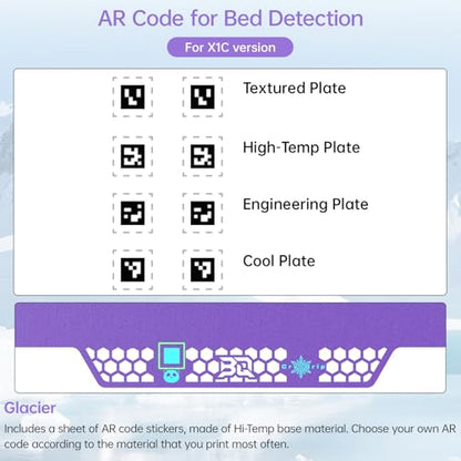 BIQU CryoGrip Pro Glacier Plate for Bambu-Lab X2D,P2S,P1P,P1S,X1C,X1E,A1 - color: Glacier Purple, size: X2D/P2S/P1/X1/A1
