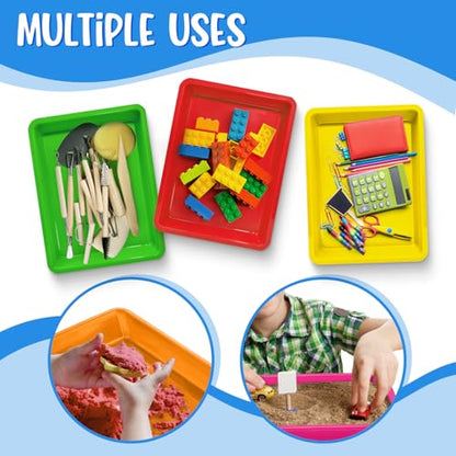 24 Pack Plastic Art Craft Trays, Bulk Activity Sensory Sand Puzzle - size: 11"x8"