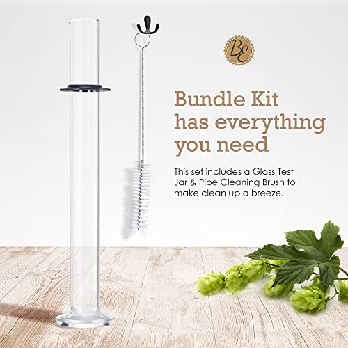 Brewer's Elite Hydrometer - for Home Brew Beer, Wine, Mead and Kombucha - Deluxe Triple Scale Set, Hardcase and Cloth - Specific Gravity ABV Tester (Hydrometer & Glass Test Jar Kit) - size: Hydrometer & Glass Test Jar Kit