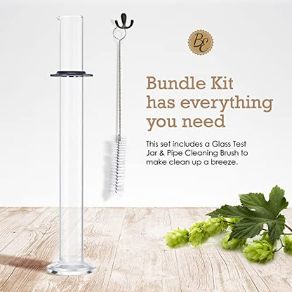 Brewer's Elite Hydrometer - for Home Brew Beer, Wine, Mead and Kombucha - Deluxe Triple Scale Set, Hardcase and Cloth - Specific Gravity ABV Tester (Hydrometer & Glass Test Jar Kit) - size: Hydrometer & Glass Test Jar Kit