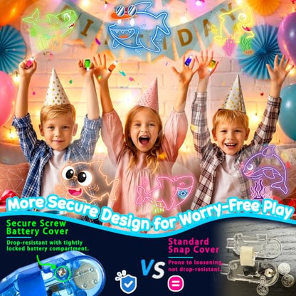 24 Pcs Cartoon Shark Party Favors LED Finger Lights Toys for Kids 3-12 - style: Shark