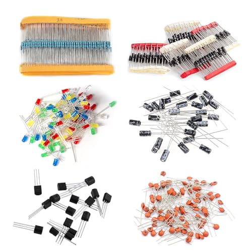 1400Pcs Basic Electronics Component Assortment Kit, Electrolytic Capacitor, Ceramic Capacitor, LED Diode, Common Diode, Resistor, Transistor Component for Arduino, Electronic DIY Project